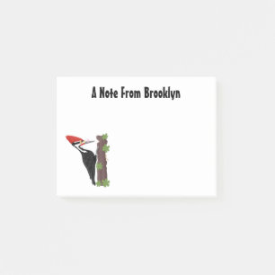 Cue lustige Pileated Woodpecker Cartoon Illustrati Post-it Klebezettel