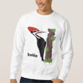 Cue lustige Pileated Woodpecker Cartoon Illustrati Sweatshirt (Vorderseite)