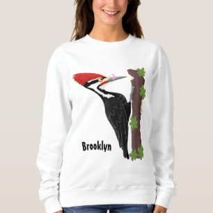 Cue lustige Pileated Woodpecker Cartoon Illustrati Sweatshirt