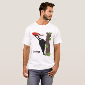 Cue lustige Pileated Woodpecker Cartoon Illustrati T-Shirt (Vorne ganz)
