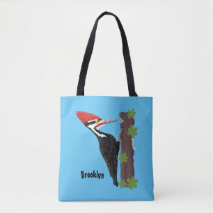 Cue lustige Pileated Woodpecker Cartoon Illustrati Tasche