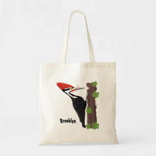 Cue lustige Pileated Woodpecker Cartoon Illustrati Tragetasche