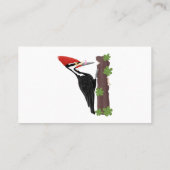 Cue lustige Pileated Woodpecker Cartoon Illustrati Visitenkarte (Rückseite)