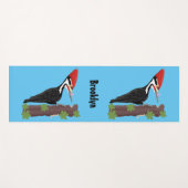 Cue lustige Pileated Woodpecker Cartoon Illustrati Yogamatte (Vorderseite (Horizontal))