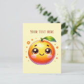 Cue orange Obstliebhaber fügen Nachricht hinzu Postkarte (Stehend Vorderseite)