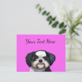Cue Shih Tu Dog Design, bezauberndes Welpenbild Postkarte (Stehend Vorderseite)