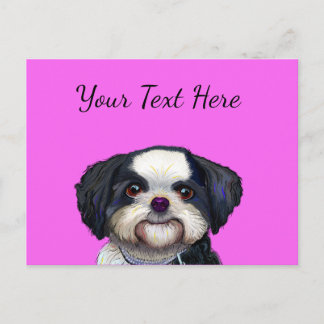 Cue Shih Tu Dog Design, bezauberndes Welpenbild Postkarte