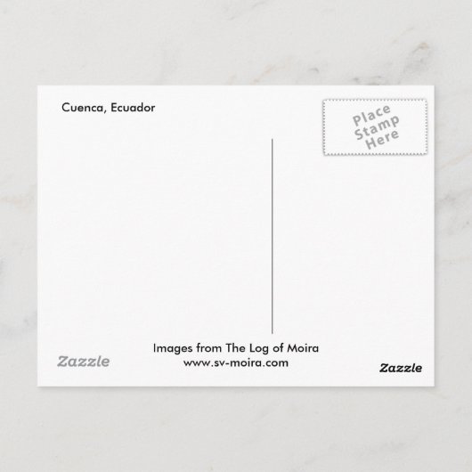 Cuenca, Ecuador Postkarte (Rückseite)