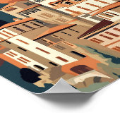 Cuenca Spanien Vintage Illustration Poster (Ecke)