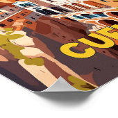 Cuenca Spanien Vintage Illustration Poster (Ecke)