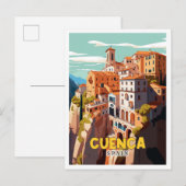 Cuenca Spanien Vintage Illustration Postkarte (Vorne/Hinten)