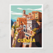 Cuenca Spanien Vintage Illustration Postkarte (Vorderseite)