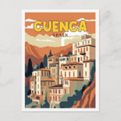 Cuenca Spanien Vintage Illustration Postkarte (Vorderseite)