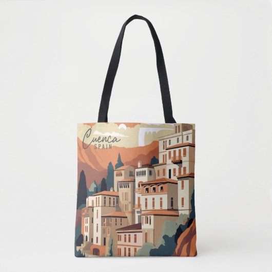Cuenca Spanien Vintage Kunst Tasche (Vorderseite)