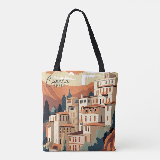 Cuenca Spanien Vintage Kunst Tasche (Rückseite)