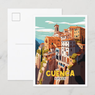Cuenca Spanien Vintage-Reiseillustration Postkarte