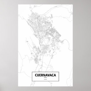 Cuernavaca, Mexiko (schwarz auf weiß) Poster