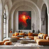 Cuervo Solitario: El Abrazo Ardiente del Atardecer Poster