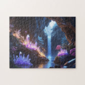 Cueva de cristal con cascada mágica puzzle (Horizontal)