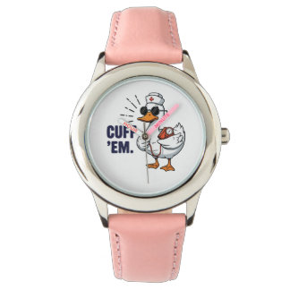 Cuff 'Em Goose Nurse Funny Silly Goose Nurse Armbanduhr