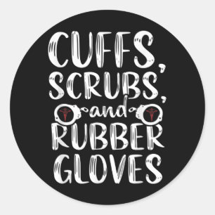 Cuffs Correctional Nurse RN Prison Nursing Medical Runder Aufkleber