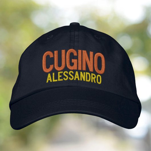 Cugino (Cousin/männlich) Personalisiert bestickt Bestickte Baseballkappe
