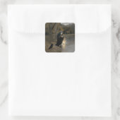 Cuida Quadratischer Aufkleber (Tasche)