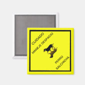 Cuidado Sign - Dackel Mexican Road Sign Magnet (Vorderseite/Rückseite)