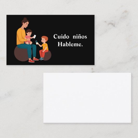 Cuido ninos visitenkarte (Vorne/Hinten)