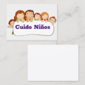 Cuido ninos visitenkarte (Vorne/Hinten)