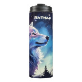 Cuite wolf Liebhaber geben Namen Thermosbecher (Vorderseite)