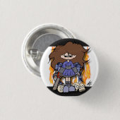 Cukini Kettensägen-untoter Mörder Button (Vorne & Hinten)