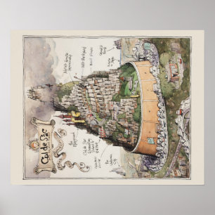 Cul de Sac und angrenzende Orte Karte Poster