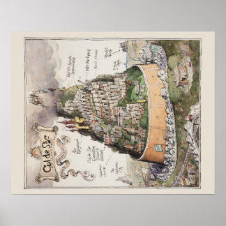 Cul de Sac und angrenzende Orte Karte Poster