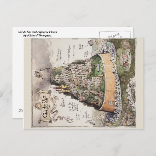 Cul de Sac und angrenzende Orte von Richard Thomps Postkarte (Vorne/Hinten)