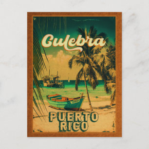 Culebra Puerto Rico Palm Tree Vintage 60er Postkarte