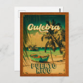 Culebra Puerto Rico Palm Tree Vintage 60er Postkarte (Vorne/Hinten)