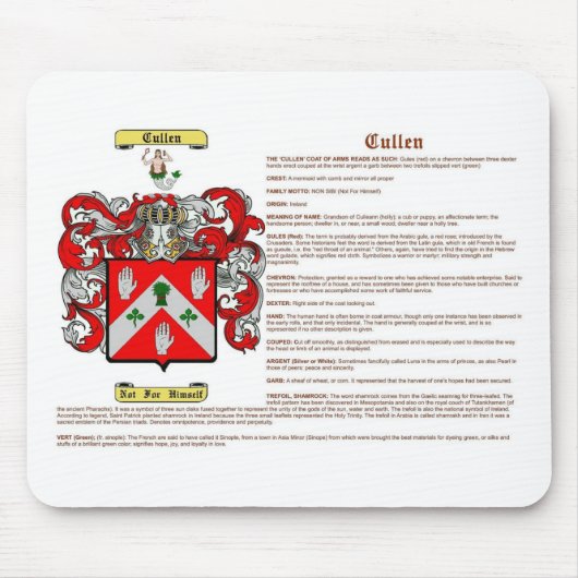 Cullen (irisch (Bedeutung)) Mousepad (Vorne)