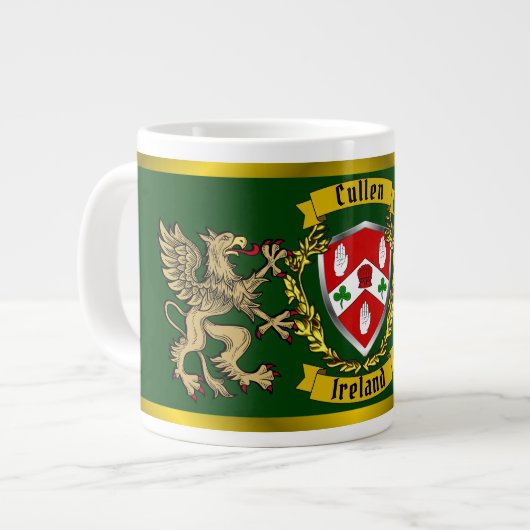 Cullen/O'Cullen Irish Shield & Griffins Jumbo-Tasse (Vorderseite Links)