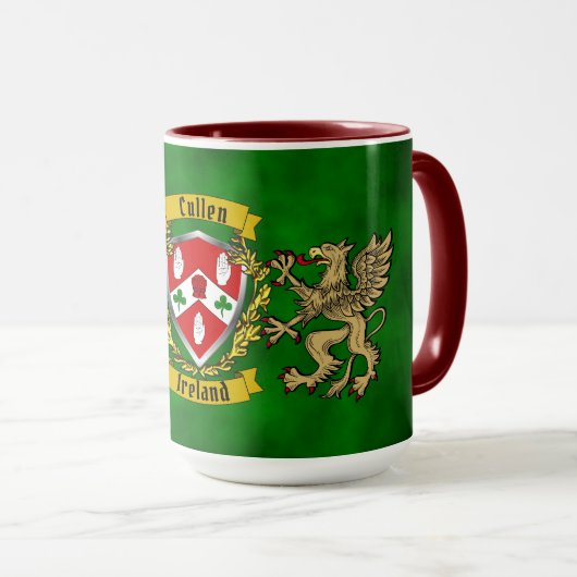 Cullen/O'Cullen Irish Shield & Griffins Tasse (VorderseiteRechts)