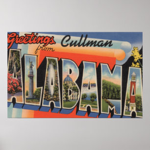 Cullman, Alabama - Große Buchstabenszenen Poster