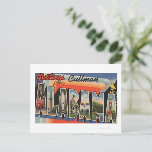 Cullman, Alabama - Große Buchstabenszenen Postkarte (Stehend Vorderseite)