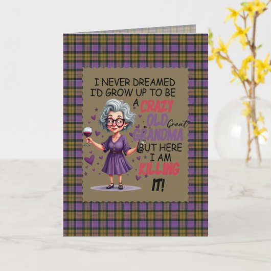 Culloden Ancient Scottish Tartan Humorous Birthday Karte (Gelbe Blume)