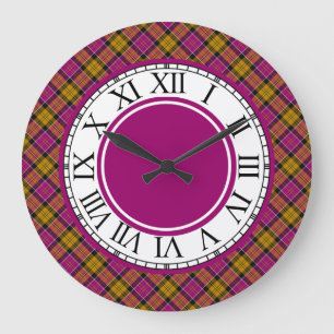 Culloden Scotland Tartan Border Große Wanduhr