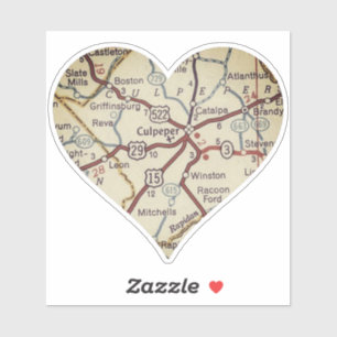 Culpeper Virginia Vintage Karte Aufkleber