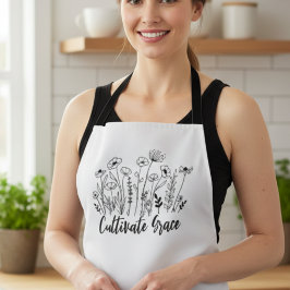 Cultivate Grace Apron - Floral Kitchen Wear Schürze