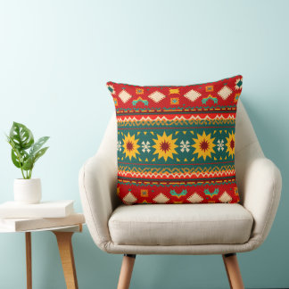 Cultural Christmas Geometric Festive  Kissen