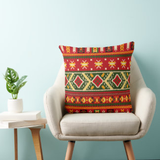 Cultural Christmas Geometric Festive  Kissen