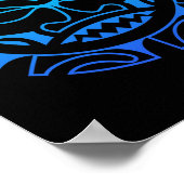 Culture Face Symbol Blue, Haka Kia Ora Dance New Z Poster (Ecke)