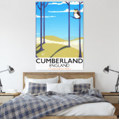 Cumberland, England Vintages Reiseplakat. Leinwanddruck (Insitu (Schlafzimmer))